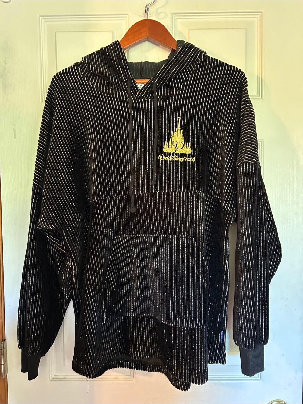 Black Velvet Walt Disney 50th Anniversary Spirit Jersey with Gold Castle Emblem